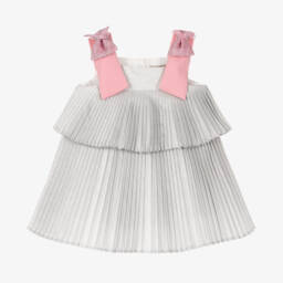 Hucklebones London-Серебристое блестящее платье для девочек | Childrensalon Outlet