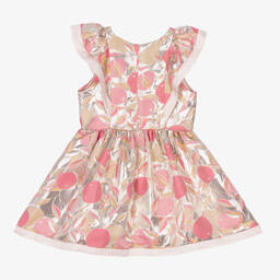 Hucklebones London-Серебристое жаккардовое платье для девочек | Childrensalon Outlet