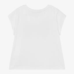 Hucklebones London-Мягкая белая футболка с золотым бантом для девочек | Childrensalon Outlet