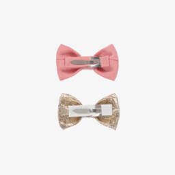 Hucklebones London-مشابك شعر للبنات بتصميم فيونكة براقة | Childrensalon Outlet