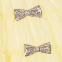 Hucklebones London-فستان شيفون مشرق للبنات بلمسات ذهبية | Childrensalon Outlet