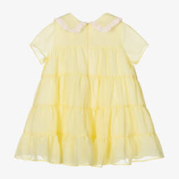 Hucklebones London-فستان شيفون مشرق للبنات بلمسات ذهبية | Childrensalon Outlet