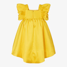 Hucklebones London-فستان ساتان مشرق للبنات بتصميم عالي منخفض | Childrensalon Outlet