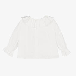 Hucklebones London-Girls White Floral Blouse | Childrensalon Outlet