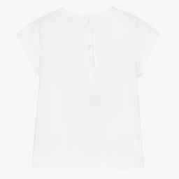 Hucklebones London-Белая футболка с золотистым бантом для девочек | Childrensalon Outlet