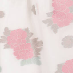 Hucklebones London-Girls White & Pink Floral Organza Dress | Childrensalon Outlet