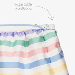 Hucklebones London-Белая атласная юбка в полоску | Childrensalon Outlet