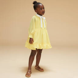 Hucklebones London-فستان شيفون وستان لون أصفر | Childrensalon Outlet