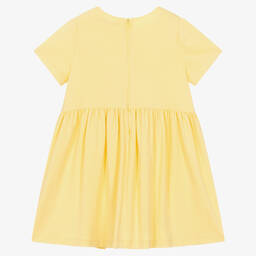 Hucklebones London-Girls Yellow Cotton & Modal Dress | Childrensalon Outlet
