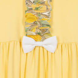 Hucklebones London-Girls Yellow Cotton & Modal Dress | Childrensalon Outlet
