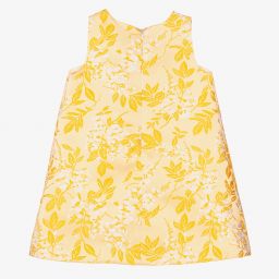 Hucklebones London-Желтое жаккардовое платье для девочек | Childrensalon Outlet