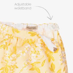 Hucklebones London-Girls Yellow Jacquard Skirt | Childrensalon Outlet