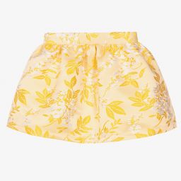 Hucklebones London-Girls Yellow Jacquard Skirt | Childrensalon Outlet