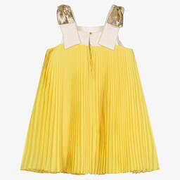 Hucklebones London-فستان شيفون لون أصفر | Childrensalon Outlet
