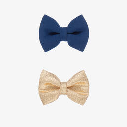 Hucklebones London-Синяя и золотистая заколки для волос (5см) | Childrensalon Outlet
