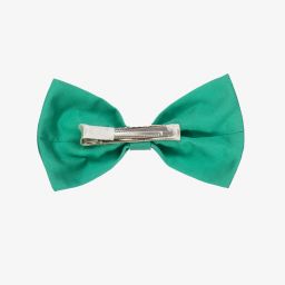 Hucklebones London-Зеленая атласная заколка для волос (13см) | Childrensalon Outlet