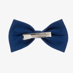 Hucklebones London-Navy Blue Bow Hair Clip (13cm) | Childrensalon Outlet