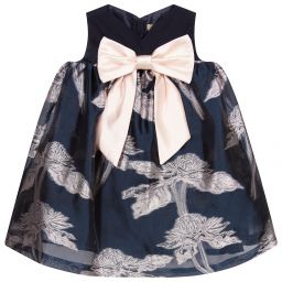 Hucklebones London-Navy Blue Party Dress | Childrensalon Outlet
