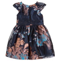 Hucklebones London-Navy Blue & Rose Gold Dress | Childrensalon Outlet