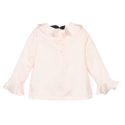 Hucklebones London-Pale Pink Satin Blouse | Childrensalon Outlet