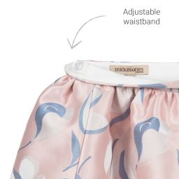 Hucklebones London-Розово-синяя атласная юбка | Childrensalon Outlet