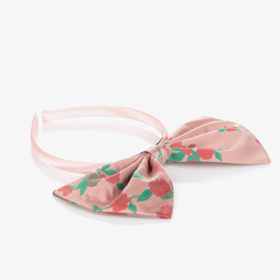 Hucklebones London-Розовый ободок с бантом в цветочек | Childrensalon Outlet
