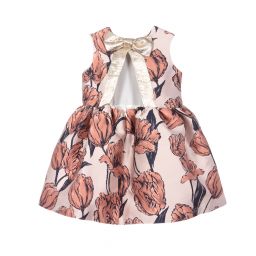 Hucklebones London-Pink Floral Jacquard Dress | Childrensalon Outlet