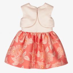 Hucklebones London-Pink Floral Jacquard Dress | Childrensalon Outlet