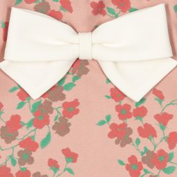 Hucklebones London-Розовое атласное платье-трапеция с цветами | Childrensalon Outlet