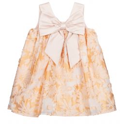 Hucklebones London-Pink & Gold Jacquard Dress | Childrensalon Outlet