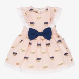 Hucklebones London-Розовое жаккардовое платье и трусики для малышей | Childrensalon Outlet
