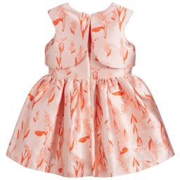 Hucklebones London-Pink & Orange Jacquard Dress  | Childrensalon Outlet