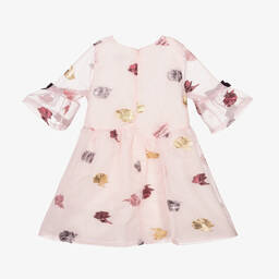 Hucklebones London-Pink Organza Jacquard Dress | Childrensalon Outlet