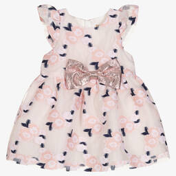 Hucklebones London-Pink Organza Jacquard Dress Set | Childrensalon Outlet