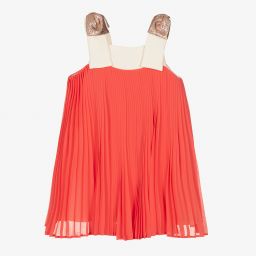 Hucklebones London-Розовое плиссированное платье из шифона | Childrensalon Outlet