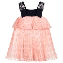Hucklebones London-Розовое кружевное платье с рюшами | Childrensalon Outlet