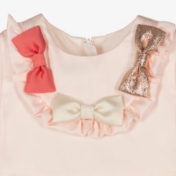 Hucklebones London-Pink Satin Baby Dress Set | Childrensalon Outlet