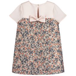 Hucklebones London-Teen Pink Brocade Dress  | Childrensalon Outlet