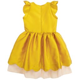 Hucklebones London-Teen Yellow & Ivory Satin Dress  | Childrensalon Outlet
