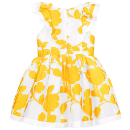 Hucklebones London-Бело-желтое платье в цветочек | Childrensalon Outlet