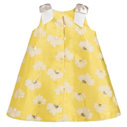 Hucklebones London-Yellow Floral Brocade Dress  | Childrensalon Outlet