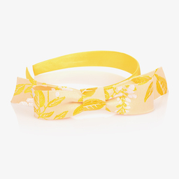 Hucklebones London-Желтый ободок с жаккардовым бантом | Childrensalon Outlet