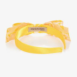 Hucklebones London-Желтый ободок с жаккардовым бантом | Childrensalon Outlet