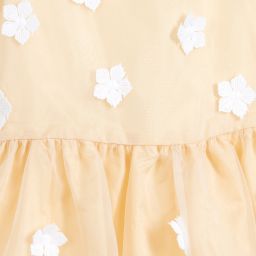 Hucklebones London-Yellow & White Organza Dress | Childrensalon Outlet