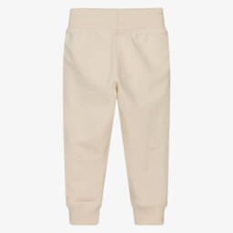 HUGO-Boys Beige Cotton Logo Joggers | Childrensalon Outlet
