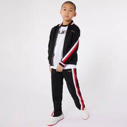 HUGO-Boys Black Stripe Zip-Up Track Top | Childrensalon Outlet
