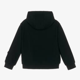 هيوغو-توب هودي بسحَّاب كريب لون أسود للأولاد | Childrensalon Outlet