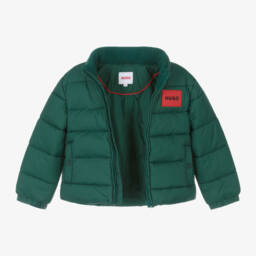 HUGO-Boys Forest Hooded Puffer Coat | Childrensalon Outlet