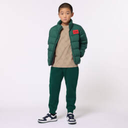 HUGO-Boys Forest Hooded Puffer Coat | Childrensalon Outlet