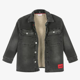 هيوغو-جاكيت قطن دنيم لون رمادي للأولاد | Childrensalon Outlet
